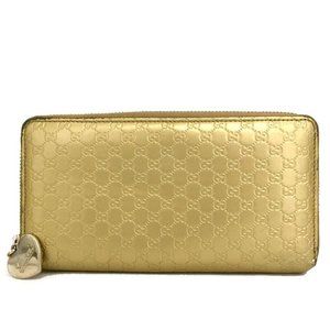 Gucci Guccissima Long GG Logo Gold Wallet